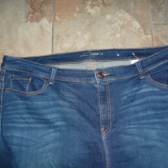 CHICOS 3.5 18 PLATINUM Jeans Womens Blue Denim Crop 95 Cotton - Picture 6 of 14